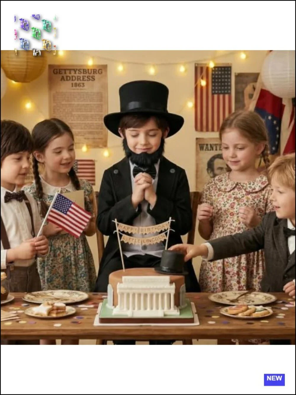 Kids Abraham Lincoln Costume Deluxe Set Boys Historical Halloween Presidents